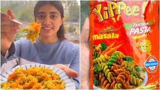 Kabhi Tricolour pasta try kiya h kya? Yippee tricolour pasta review || Adeeba Naaz