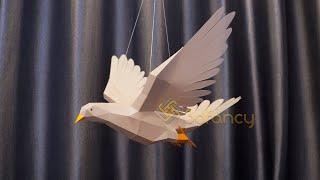 How to make Papercraft Dove Cricut paper crafts, Dove Low poly papercraft, 3d Dove