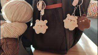 Crochet mini bear keychain / amigurumi anahtarlık yapımı / ayıcık anahtarlı yapımı / DIY kendin yap