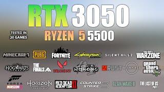 RTX 3050 + Ryzen 5 5500 : Test in 20 Games - RTX 3050 Gaming test