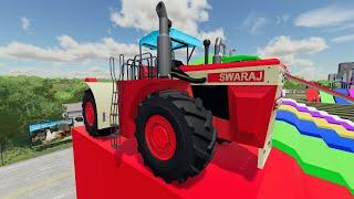 Big TRACTOR vs MONSTER Truck and Giant Double decker Trailer - New Objects in Farming Simulator 22