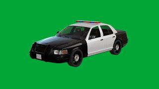 Police car animation green screen