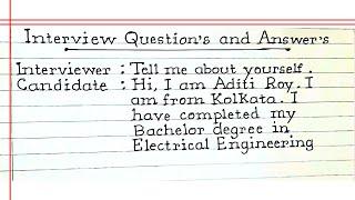 Interview Questions || Job Interview Questions and Answers 2024