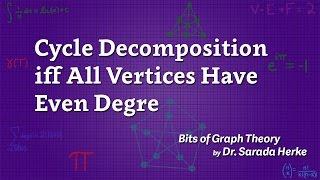 Graph Theory: 26. Cycle Decomposition iff All Vertices Have Even Degre