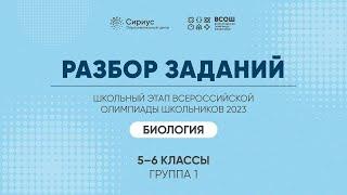 Разбор заданий школьного этапа ВсОШ 2023 года по биологии, 5-6 классы, 1 группа регионов