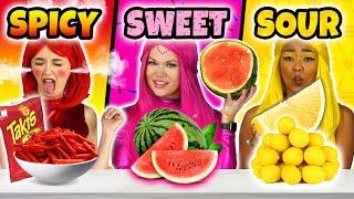 SPICY vs SWEET vs SOUR FOOD CHALLENGE THE SUPER POPS. Totally TV Originals