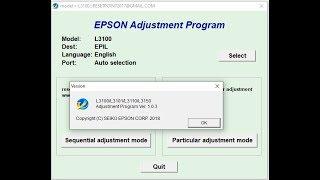 Epson L3100 L3101 L3110 L3150 Resetter or Adjustment Program Download