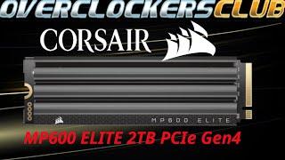 Overclockersclub reviews the Corsair MP600 ELITE 2TB PCIe Gen4 x4 NVMe 1.4 M.2 SSD with Heatsink.