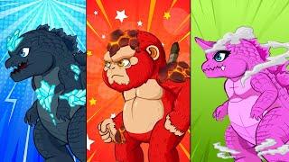 Evolution Of KONG & GODZILLA: POWER LEVELS UP UNLEASHED: Who Is King Of Monsters | Godzilla Cartoon
