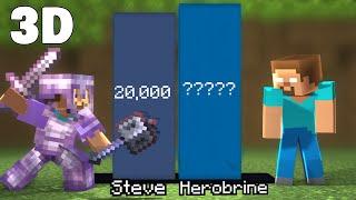 Steve vs Herobrine Power Level - 3D Minecraft Animation