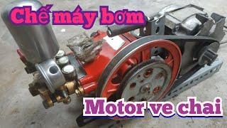 Chế máy bơm từ motor máy giặt ve chai | Máy rửa xe, rửa máy lạnh