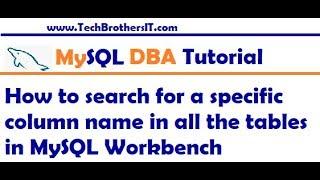 How to search for a specific column name in all the tables in MySQL Workbench - MySQL DBA Tutorial