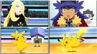 Ash & Pikachu shocks Leon, diantha & cynthia