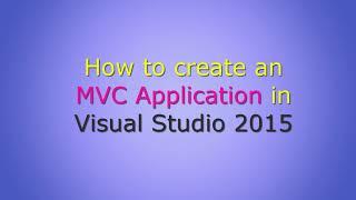 Create an MVC Application in Visual Studio 2015