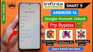 Infinix Smart 9 (x6532) Frp Bypass | Android 14 | Google Account Unlock | Setting Not Open || 2025