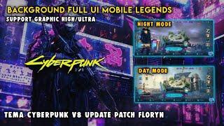 Script Background ML Full UI Tema CYBERPUNK V8 Patch Terbaru, support Night & Day Mode