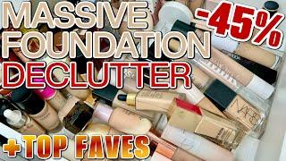 BIGGEST FOUNDATION DECLUTTER I'VE EVER DONE! Got rid of SO MUCH! & MY TOP FAVE FOUNDATIONS!