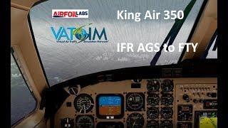 X-Plane 11 4K | AFL King Air 350 | Review | VATSIM and ForeFlight | IFR KAGS to KFTY