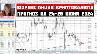 Прогноз Форекс, Акций и Криптовалюты на 24 - 26 июня 2024