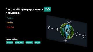 Как быстро и легко центрировать блоки/картинки в CSS (3 способа) | Верстка HTML CSS