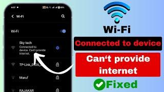 Fix Wi-Fi Connected to Device Can't Provide Internet | WIFI Connected But not Providing Internet