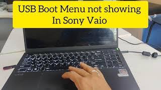 [Fixed] USB Boot Menu not showing in Sony Vaio Laptop