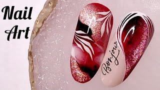 Красивый осенний маникюр. МК/Beautiful autumn manicure. Video tutorial.