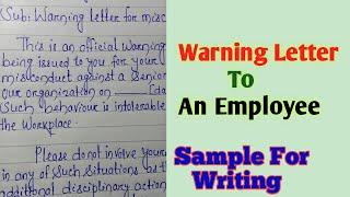 An Warning Letter To Employee For Misconduct | How To Write Warning Letter For Employee's Misconduct