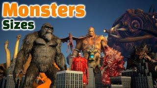 Monster Sizes Comparison 3D