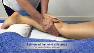 Massage techniques on the calf and thigh