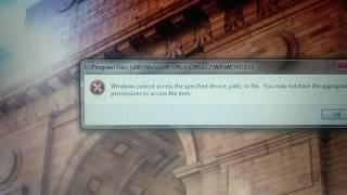 Windows cannot access the specified device,path,or file