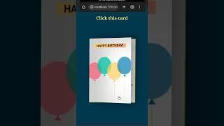 birthday  wishes card project using HTML and CSS. #html #css #birthdaycelebration  #shorts