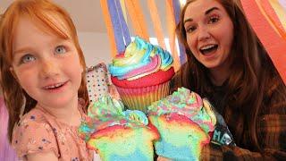 RAiNBOW PARTY for MOM!!  Adley & Niko Decorate for Jenny's Surprise Birthday with family & friends