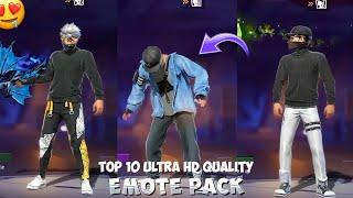 Top 10 Ultra HD Quality Emote Clip Pack  || 4k Quality Clip Pack For FF Lobby Edit  || Free Fire