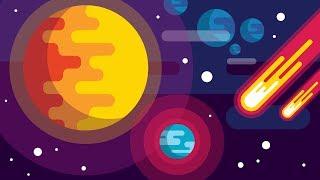 How to Draw a SPACE BACKGROUND - Flat Design - Adobe Illustrator Tutorial