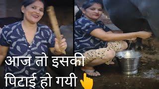 Buffalo milking by hand indian village desi cute women #anjanasharma#viralvideo#dairyfarming#daily