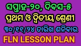 ଶନିବାର ୩୦/୧୧/୨୪ ତାରିଖ ପ୍ରଥମ ଓ ଦ୍ବିତୀୟ ଶ୍ରେଣୀ FLN LESSON PLAN LO CODE base #lessonplan