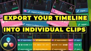 HOW TO Export Clips from one Timeline as INDIVIDUAL Files in Davinci Resolve 18 | Tutorial