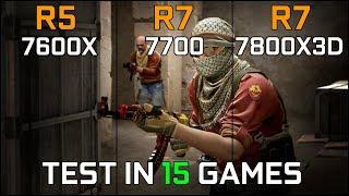 RYZEN 5 7600X vs RYZEN 7 7700 vs RYZEN 7 7800X3D | Test in 15 Games