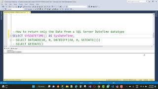 Only return date from DateTime in SQL Server