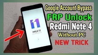 Redmi note 4 frp bypass | New trick 2024 | miui 11 and miui 12 (without pc)