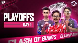 [ENG] PUBG MOBILE RUTHLESS CLASH OF GIANTS SEASON 4| PLAYOFFS| DAY 1 FT. #HORAA #AE #I8 #BTR #DRS