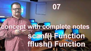 scanf() function. %c with int. fflush() function.