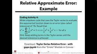 Lecture 05 - Errors 3