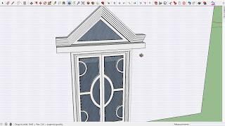 Modeling a classic door with 3-millimeter glass panel in Sketchup