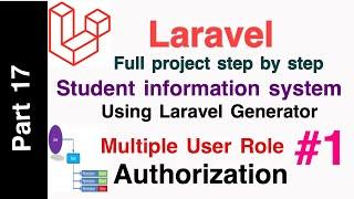 Laravel 6 Student Information System Part 17  Multi User Role Authorization & Permissions guards #1