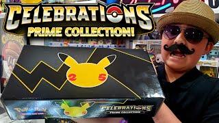 NEW POKEMON CARDS CELEBRATIONS PRIME COLLECTION UNBOXING! Is This Amazon Exclusive Box Worth Buying?