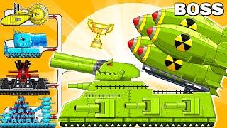 MEGA BOSS: RATTE UPGRADED ROCKET vs MEGA TANK - Cartoons about tank/Nina tank cartoon