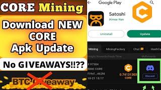 CORE Mining App NEW Update! Giveaway icon Removed!!