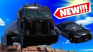 NEW ARMORED DIESEL TRUCK Destroys Police Cars in BeamNG Drive Mods!